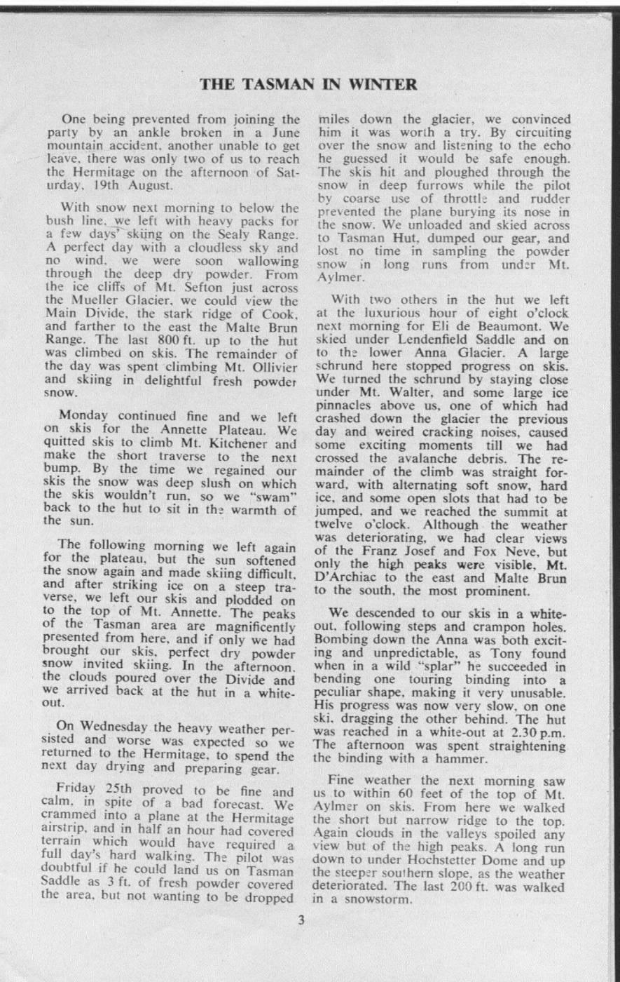 Scanned journal page 2 of 2: Mt Holdsworth Trip (14-16 July)