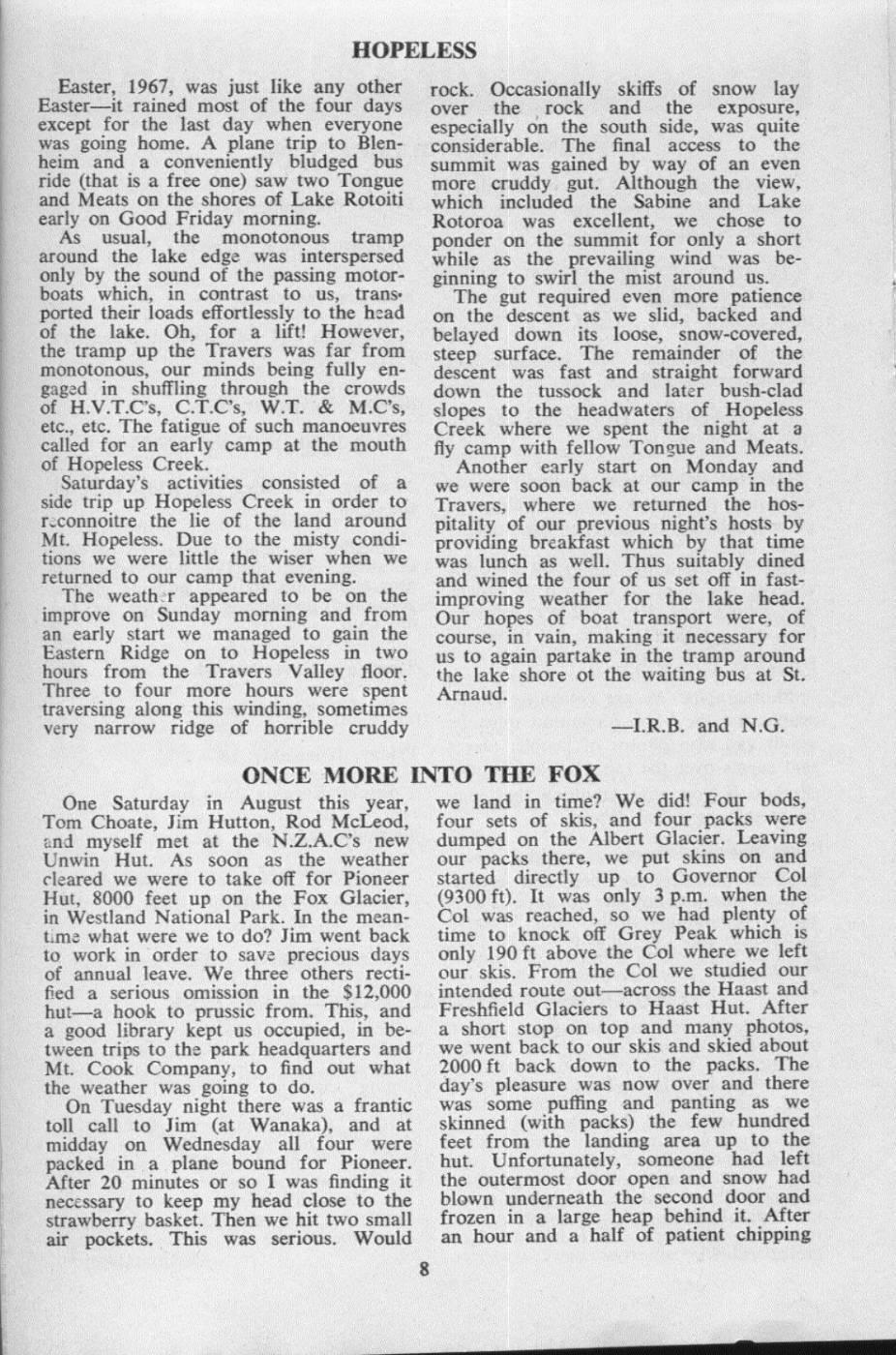 Scanned journal page 1 of 1: Hopeless (Easter 1967)