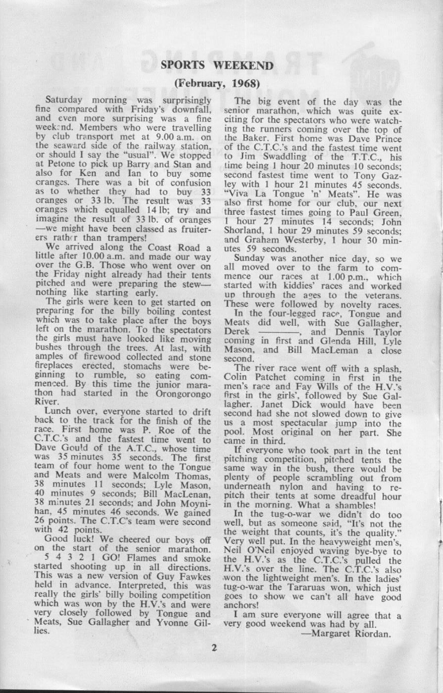 Scanned journal page 1 of 1: Sports Weekend (February 1968)