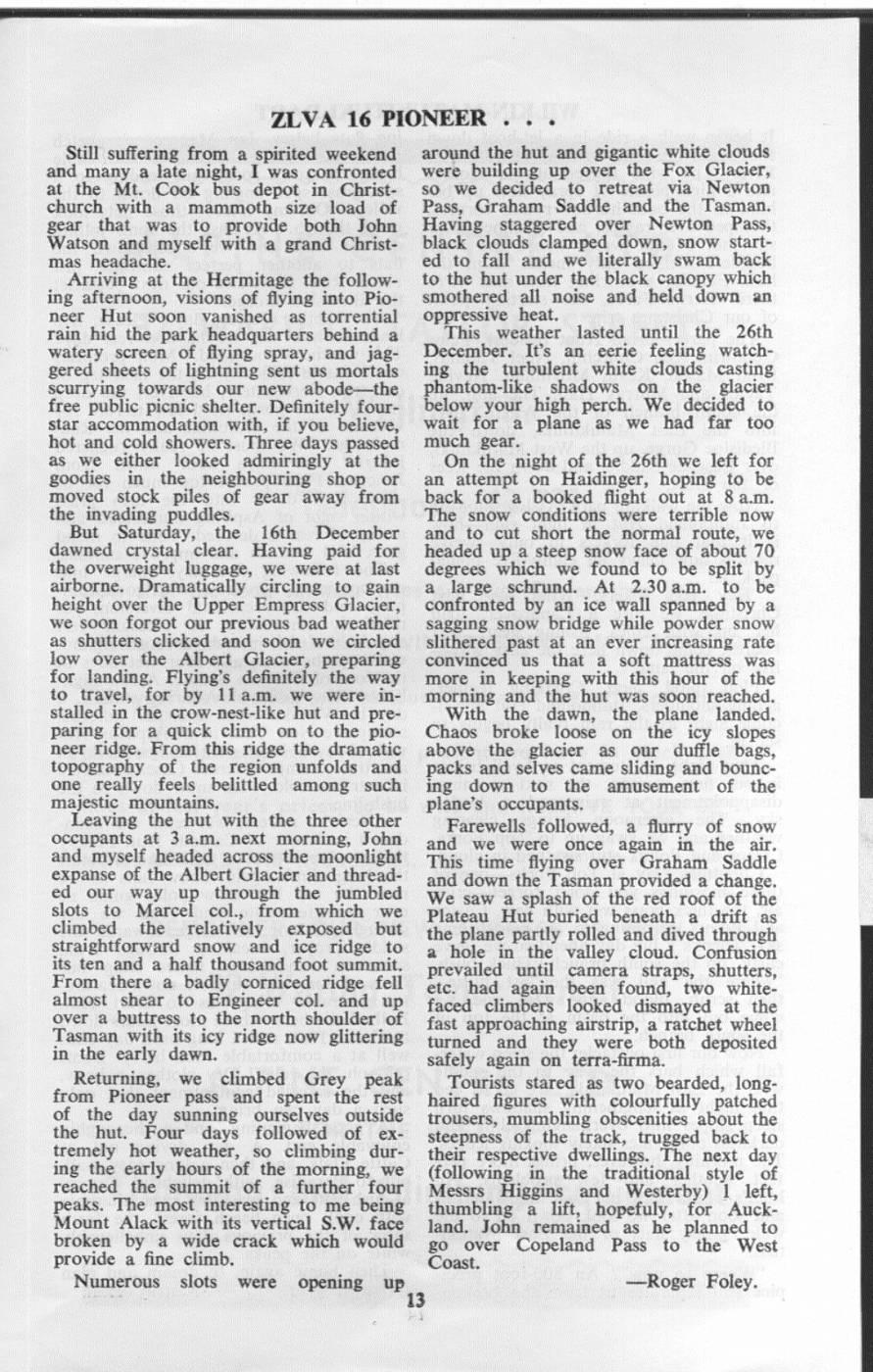 Scanned journal page 1 of 1: Pioneer (Fox Glacier)