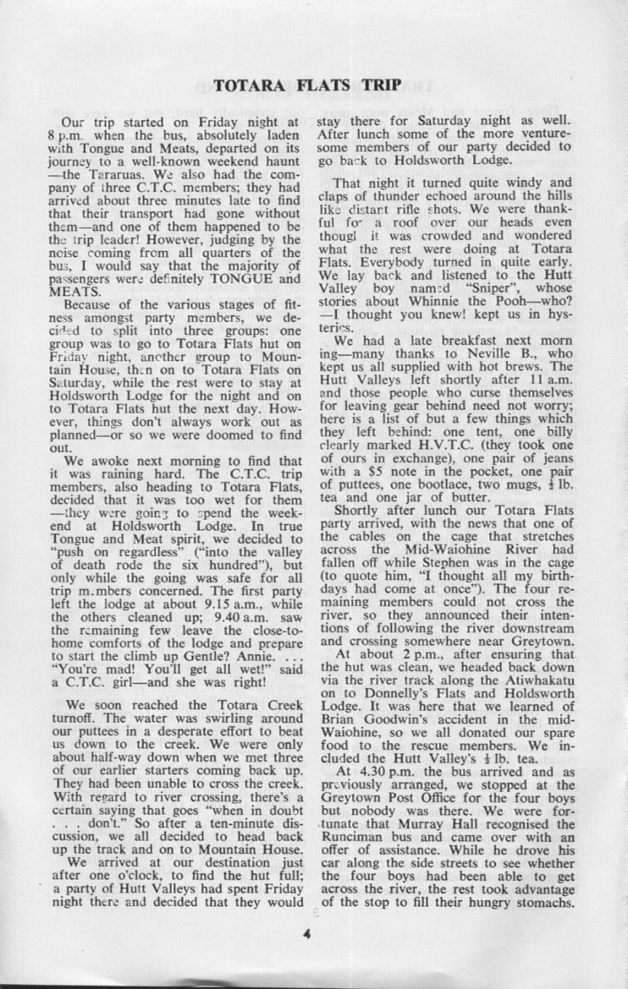 Scanned journal page 1 of 3: Totara Flats Trip