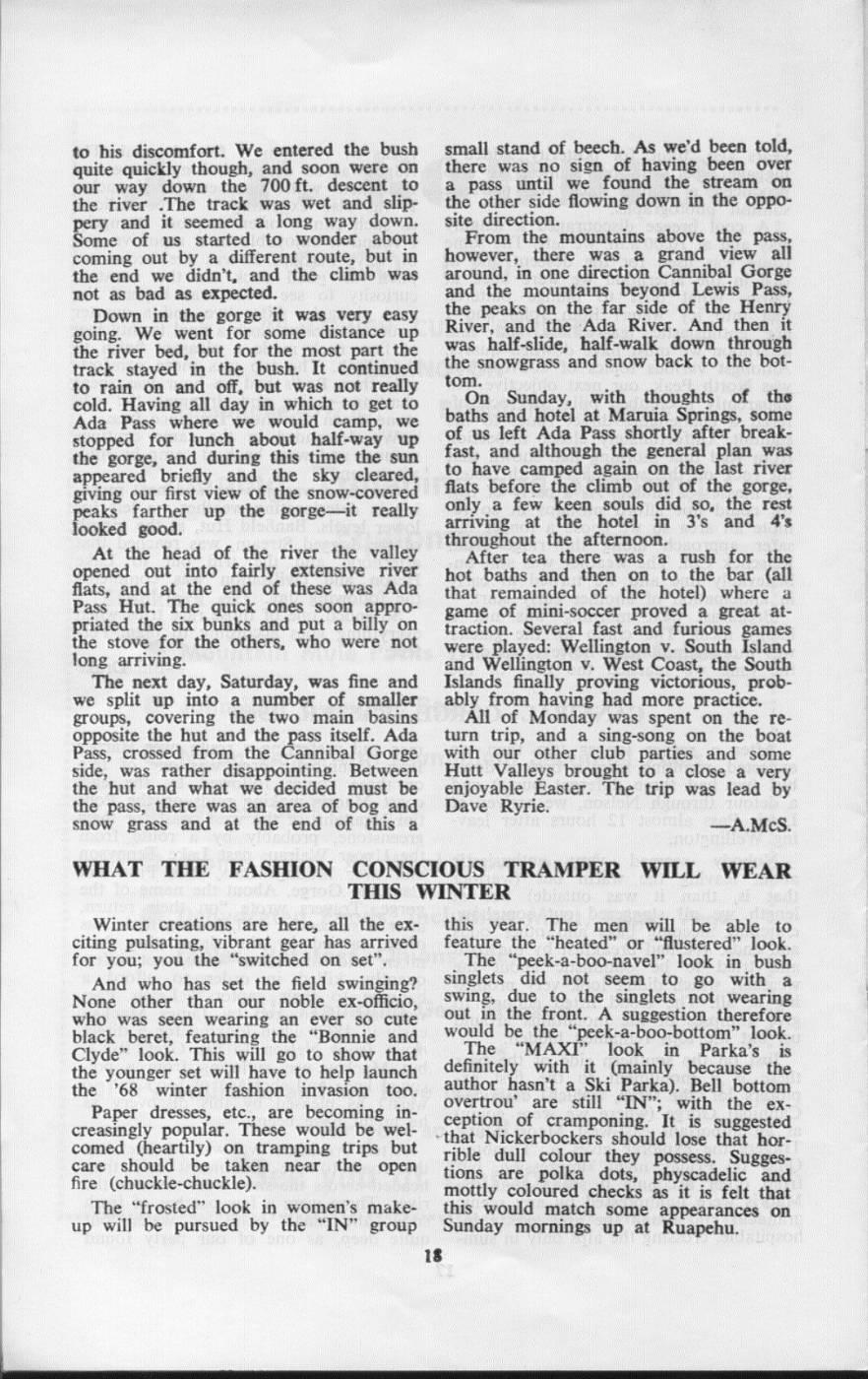 Scanned journal page 2 of 2: Cannibal Gorge - Easter, 1968
