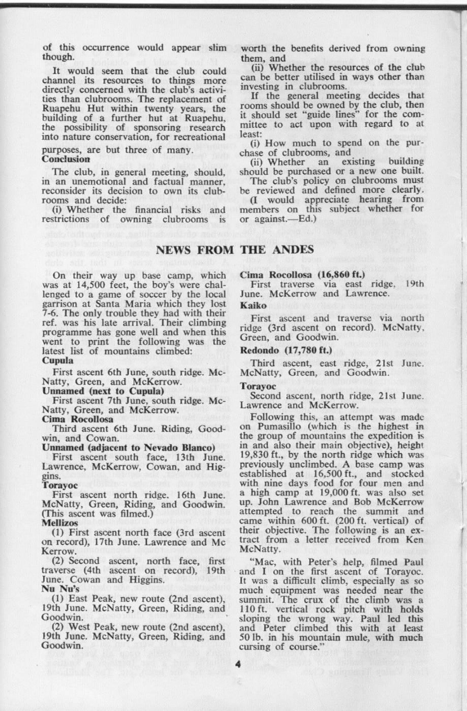 Scanned journal page 1 of 1: News from the Andes