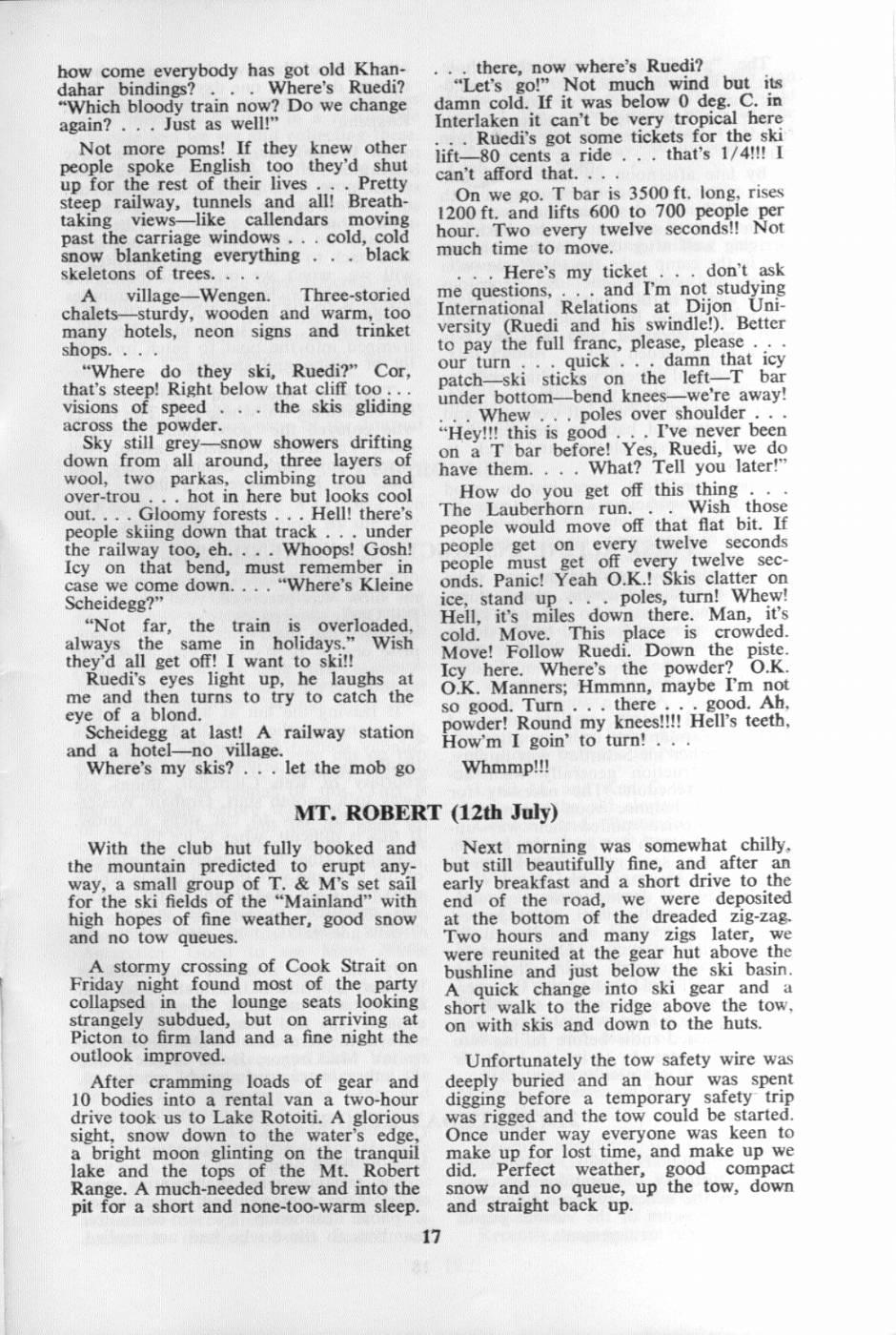 Scanned journal page 1 of 2: Mt Robert (12th July)