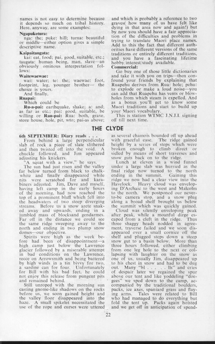 Scanned journal page 1 of 2: The Clyde (Erewhon)