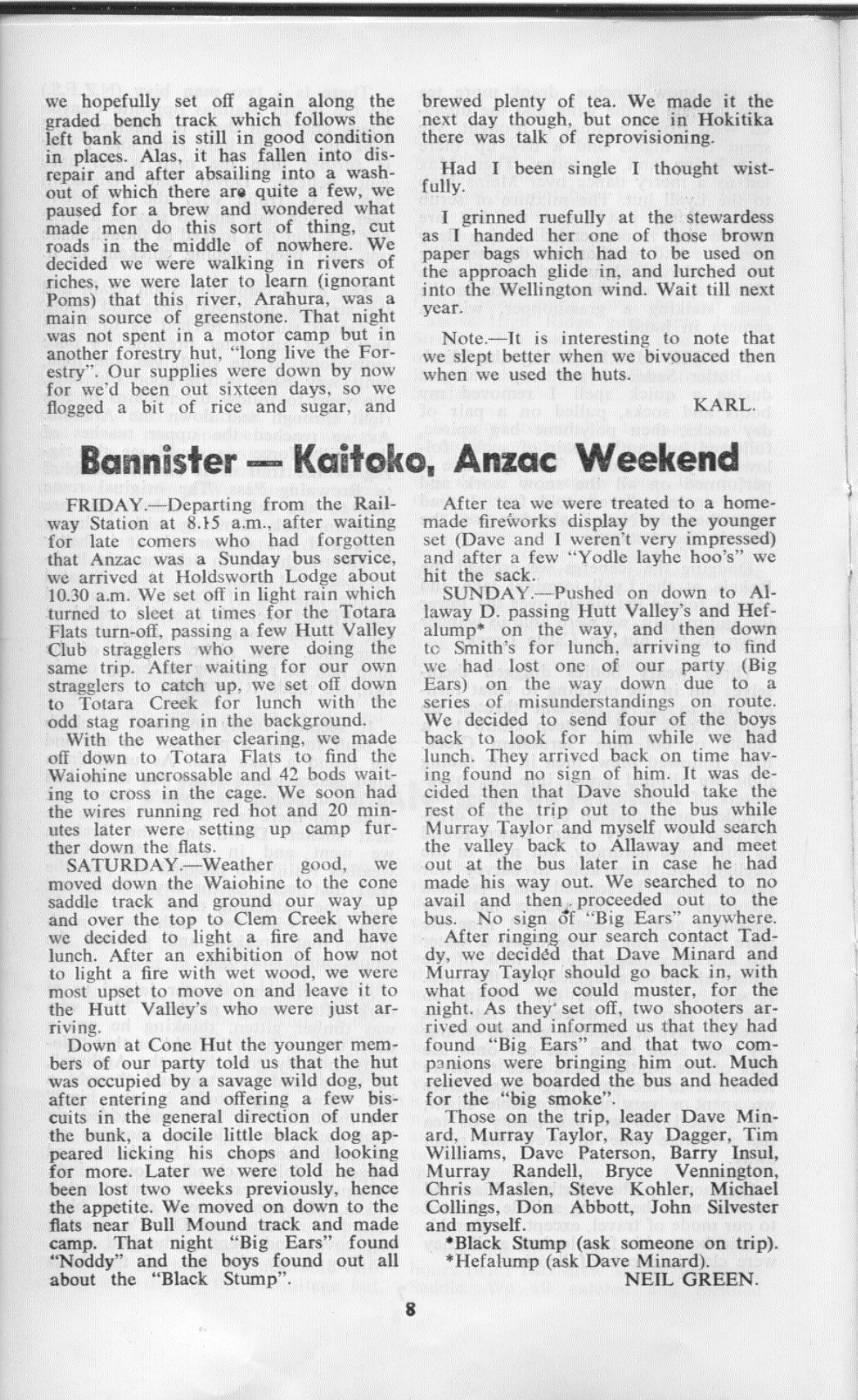 Scanned journal page 1 of 1: Anzac Weekend (Holdsworth, Totara Flats, Kaitoke)