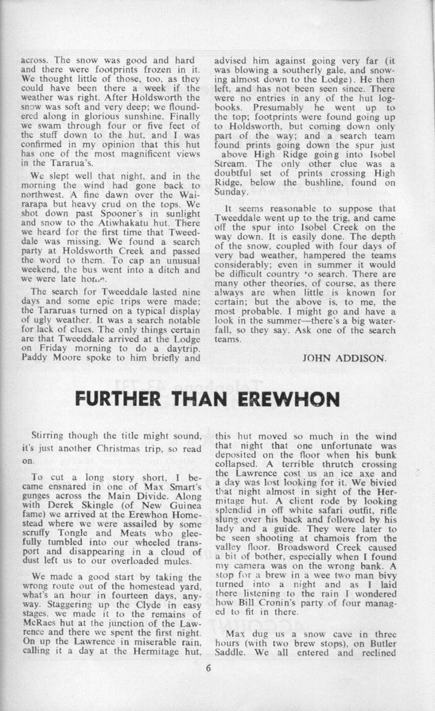 Scanned journal page 1 of 3: Further than Erewhon (Christmas trip)