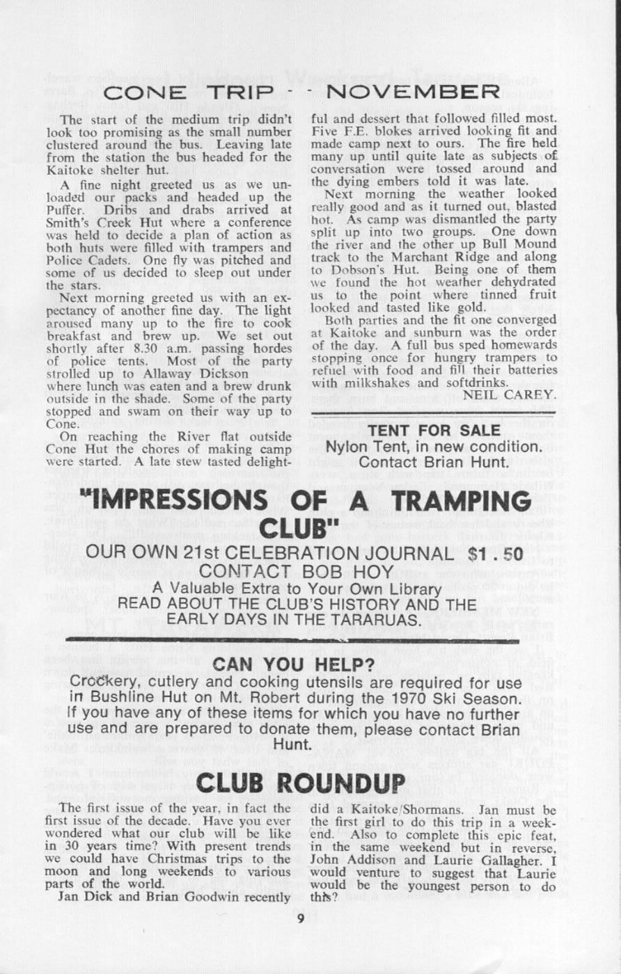 Scanned journal page 2 of 2: Day Trip, October 1969