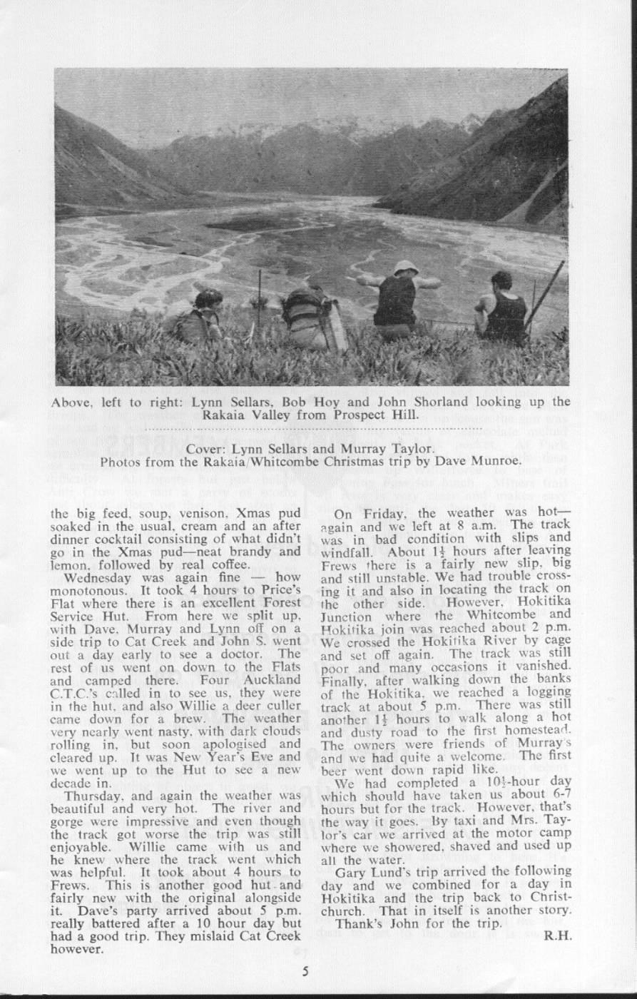 Scanned journal page 2 of 3: Up the Rakaia, Down the Whitcombe