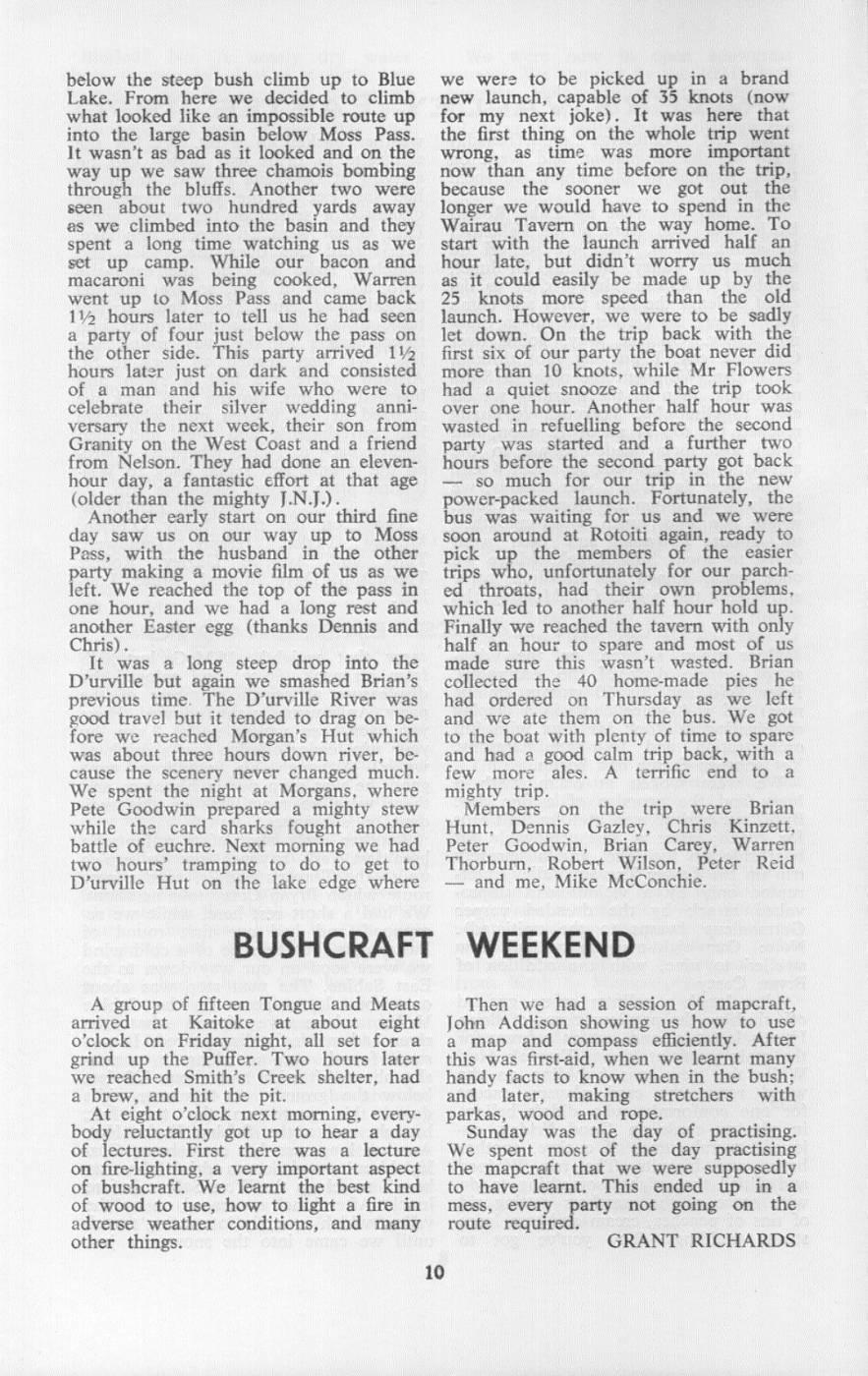 Scanned journal page 1 of 1: Bushcraft Weekend