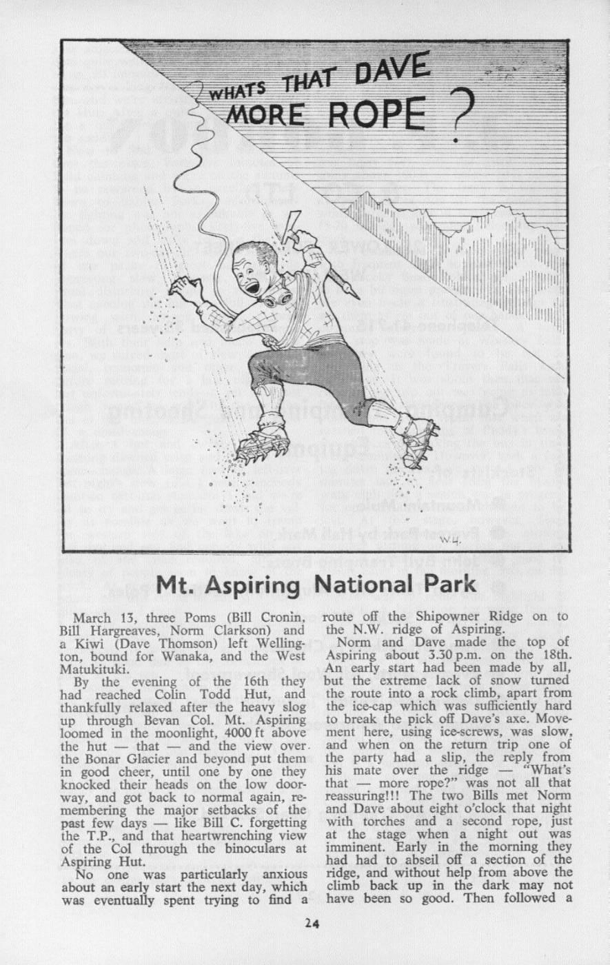 Scanned journal page 1 of 2: What's That - More Rope? (Mt Aspiring)