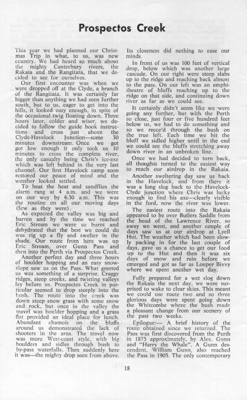 Scanned journal page 1 of 2: Prospectos Creek