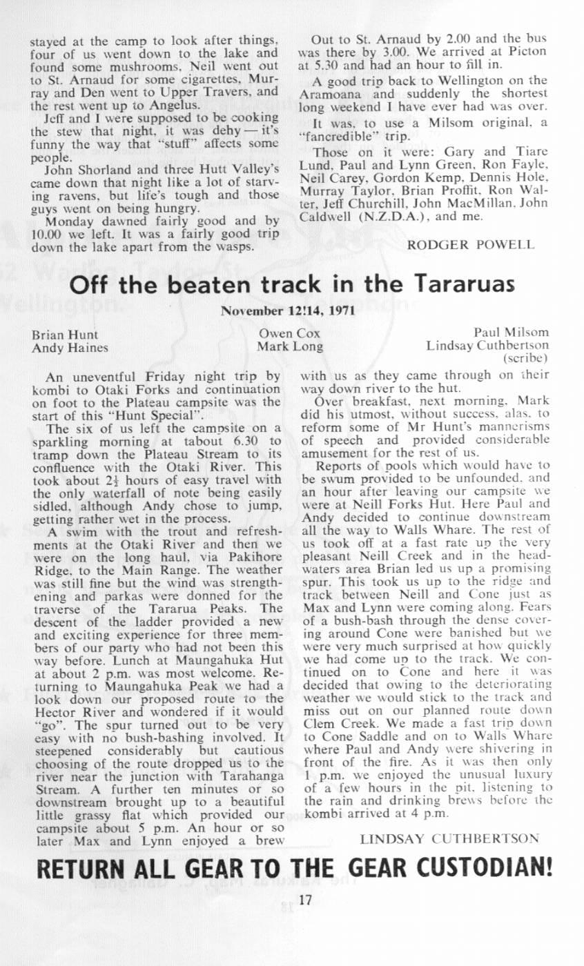 Scanned journal page 3 of 3: Nelson Lakes for Easter