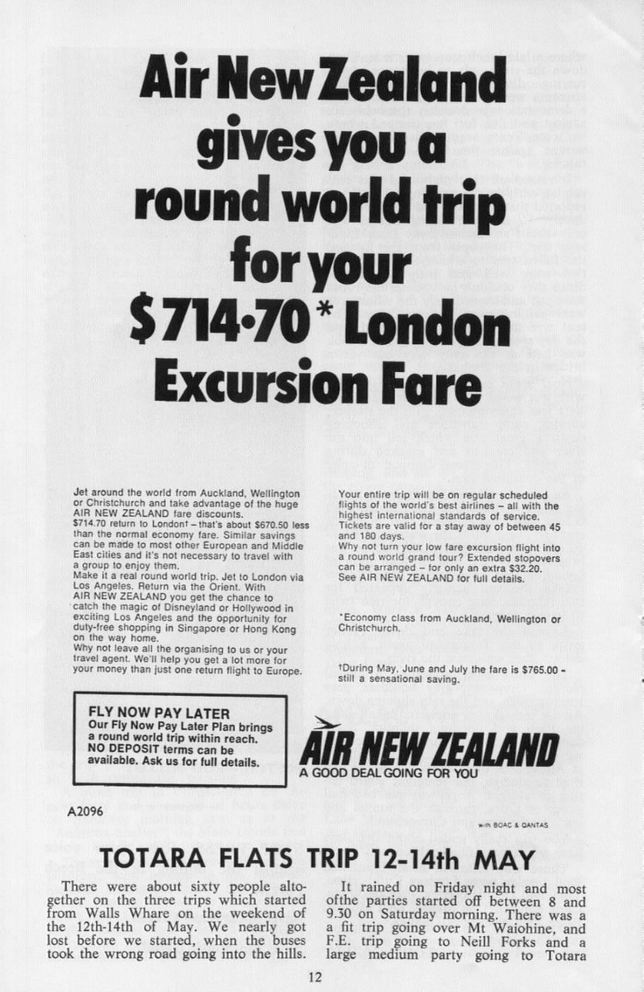 Scanned journal page 1 of 2: Totara Flats Trip 12-14th May