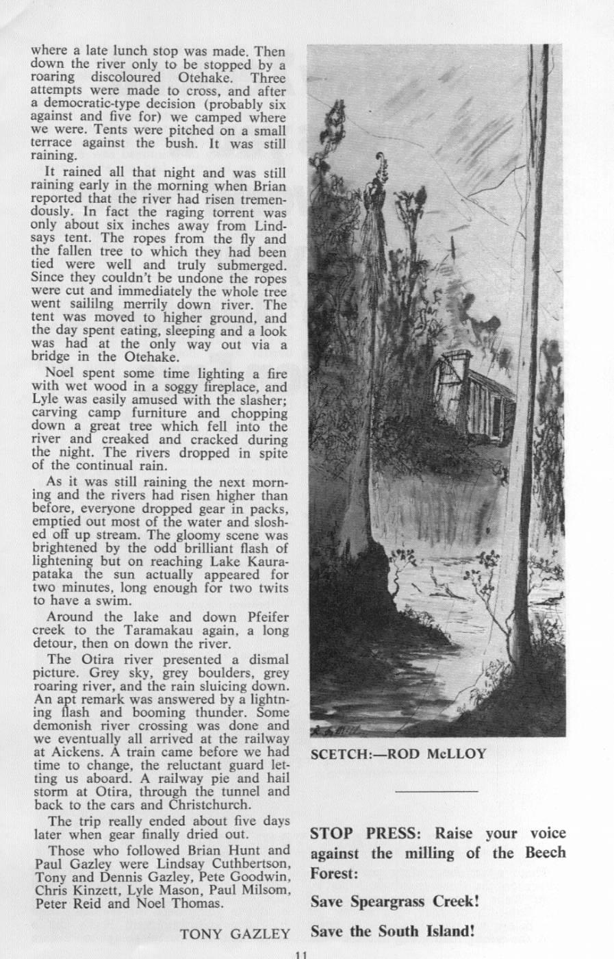 Scanned journal page 2 of 2: Arthurs Pass - Anzac Weekend