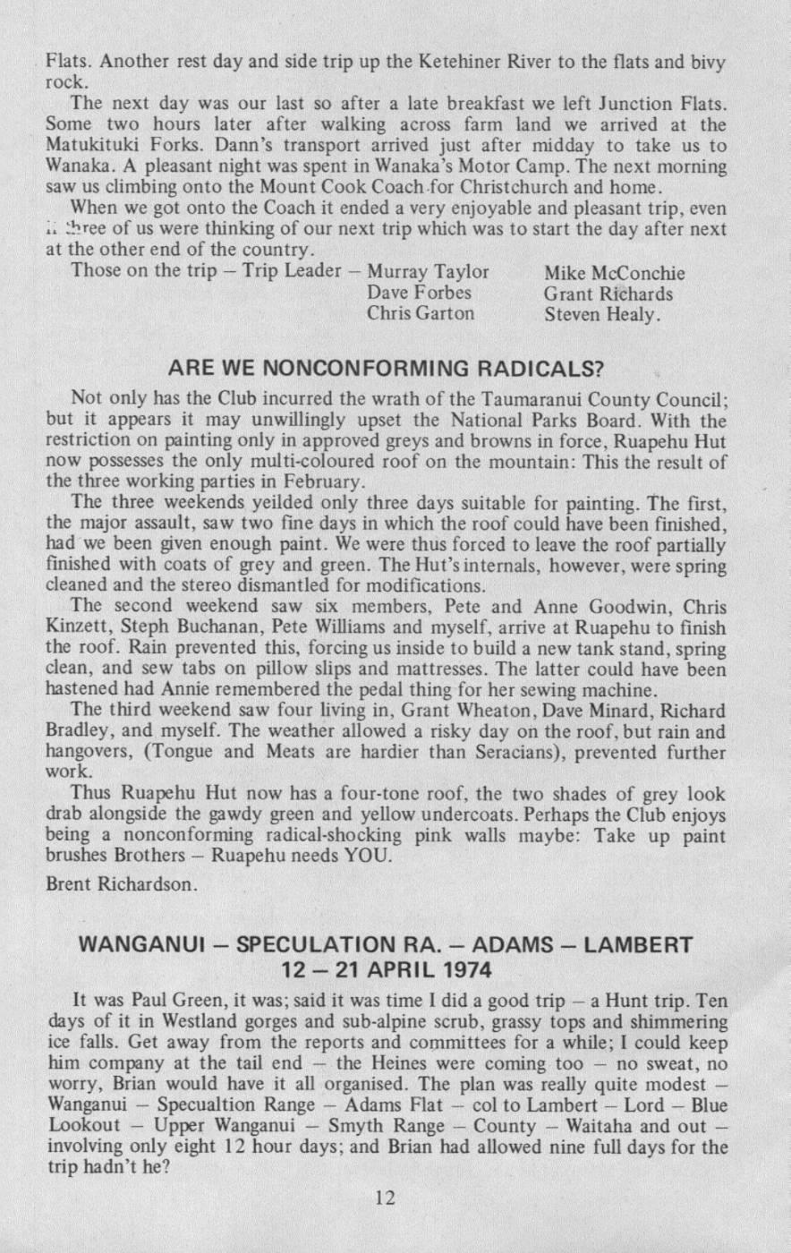 Scanned journal page 1 of 5: Wanganui - Speculation Range - Adams - Lambert