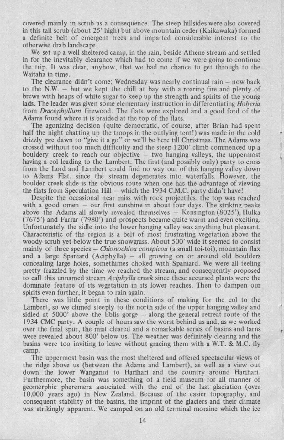 Scanned journal page 3 of 5: Wanganui - Speculation Range - Adams - Lambert