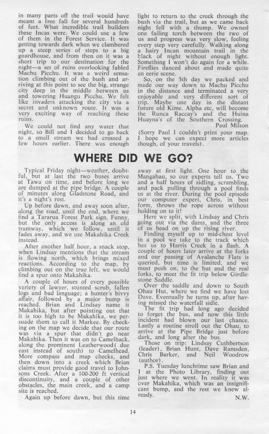 Scanned journal page 4 of 4: On Trail of the Incas
