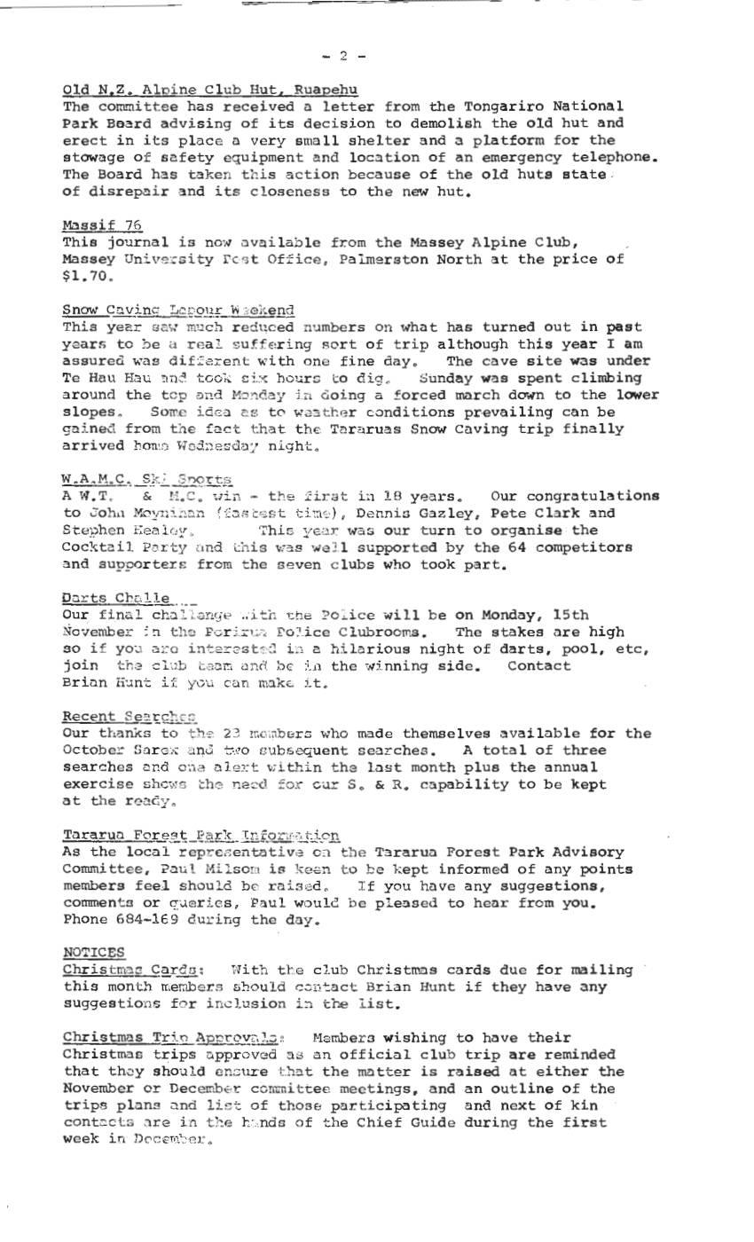 Scanned journal page 1 of 1: Snow Caving Labour Weekend