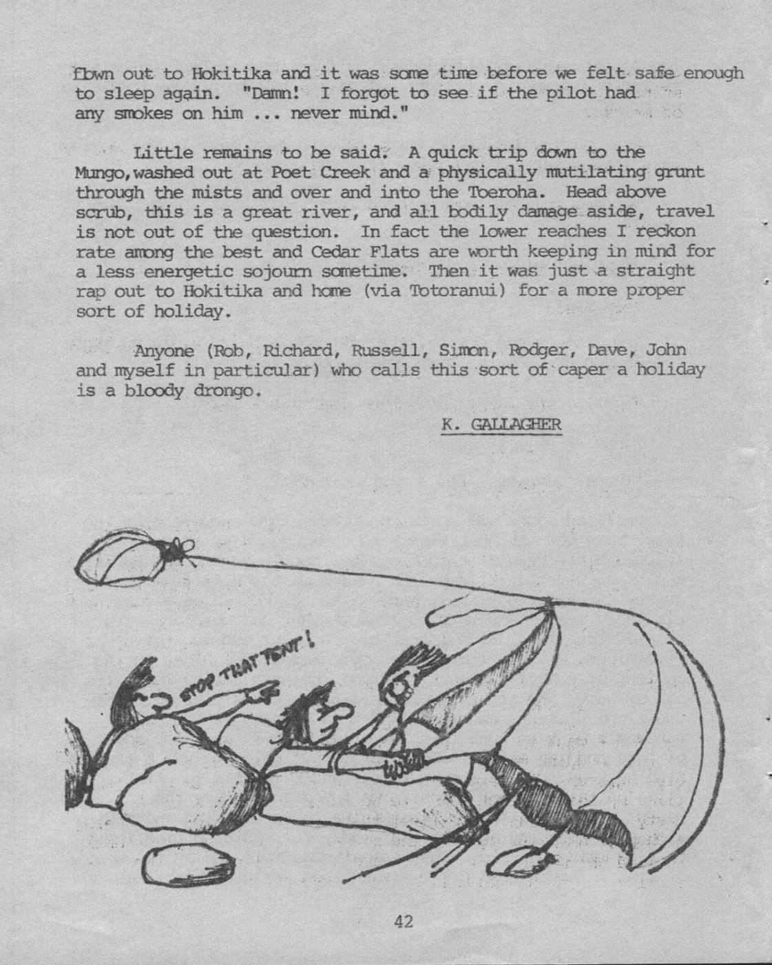 Scanned journal page 7 of 7: Drongos in Westland 1976