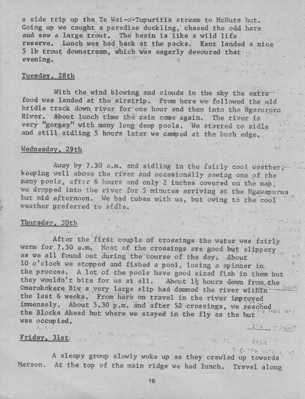 Scanned journal page 2 of 4: Kaimanawas - Kawekas: Christmas 1976/77