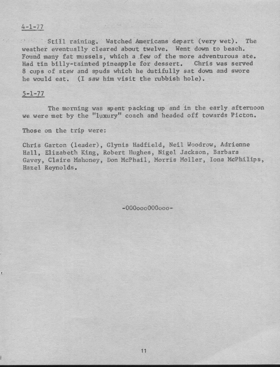 Scanned journal page 4 of 5: Abel Tasman National Park Xmas Trip