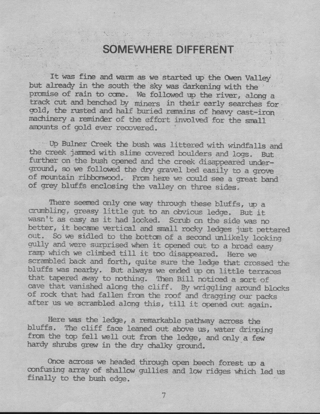 Scanned journal page 1 of 3: Somewhere Different