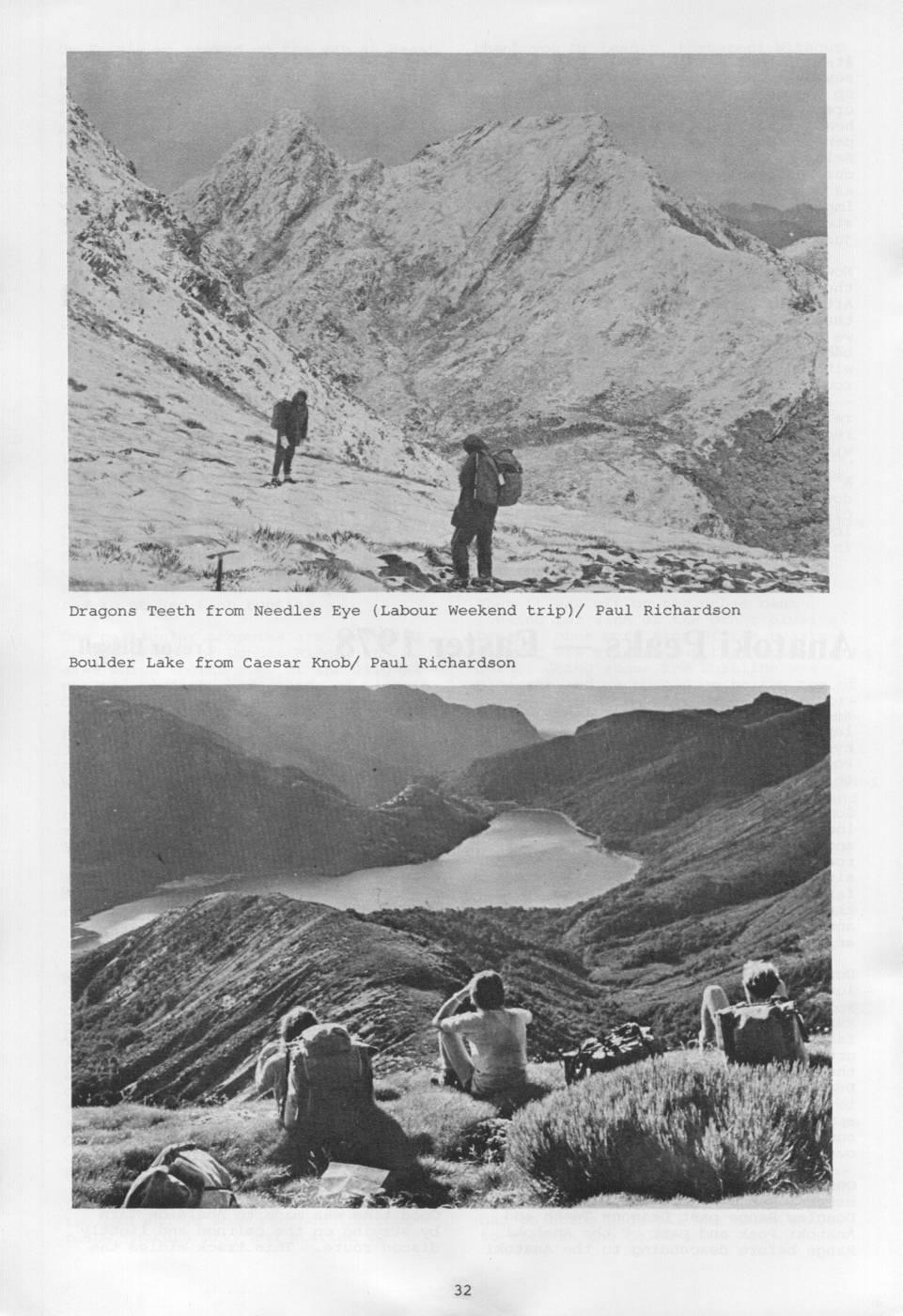 Scanned journal page 2 of 3: Anatoki Peaks - Easter 1978