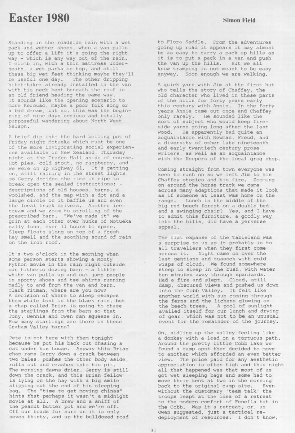 Scanned journal page 1 of 3: Easter 1980