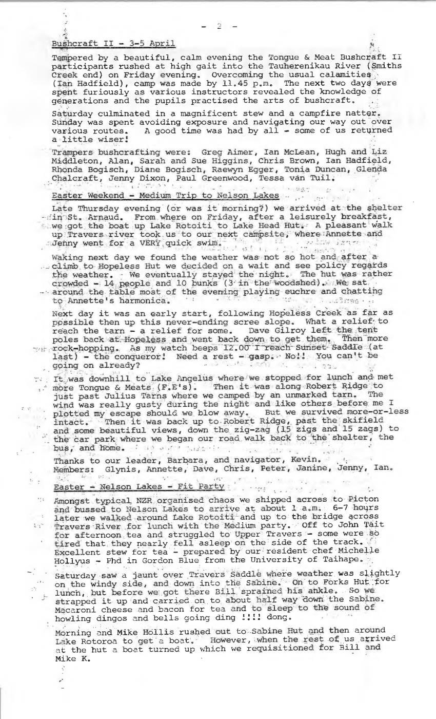 Scanned journal page 1 of 1: Bushcraft II – 3-5 April