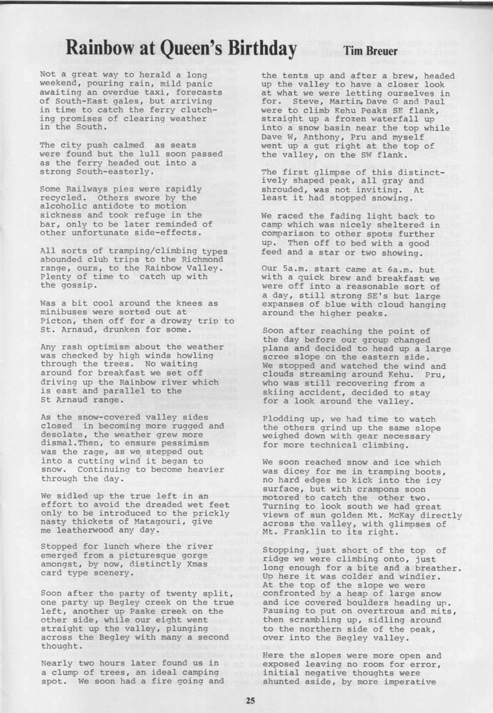 Scanned journal page 1 of 2: Rainbow at Queen's Birthday