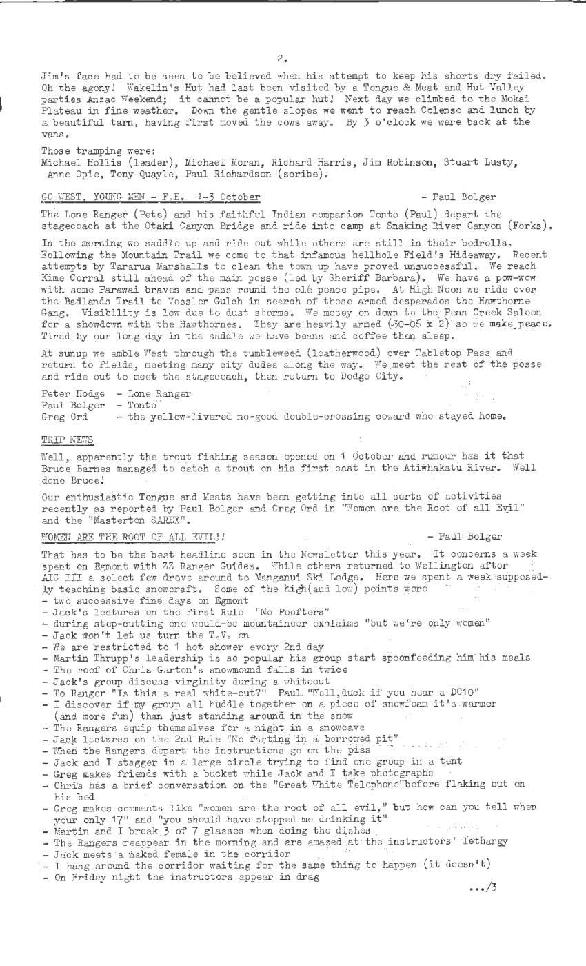 Scanned journal page 1 of 1: Go West Young Men – F.E. 1-3 October