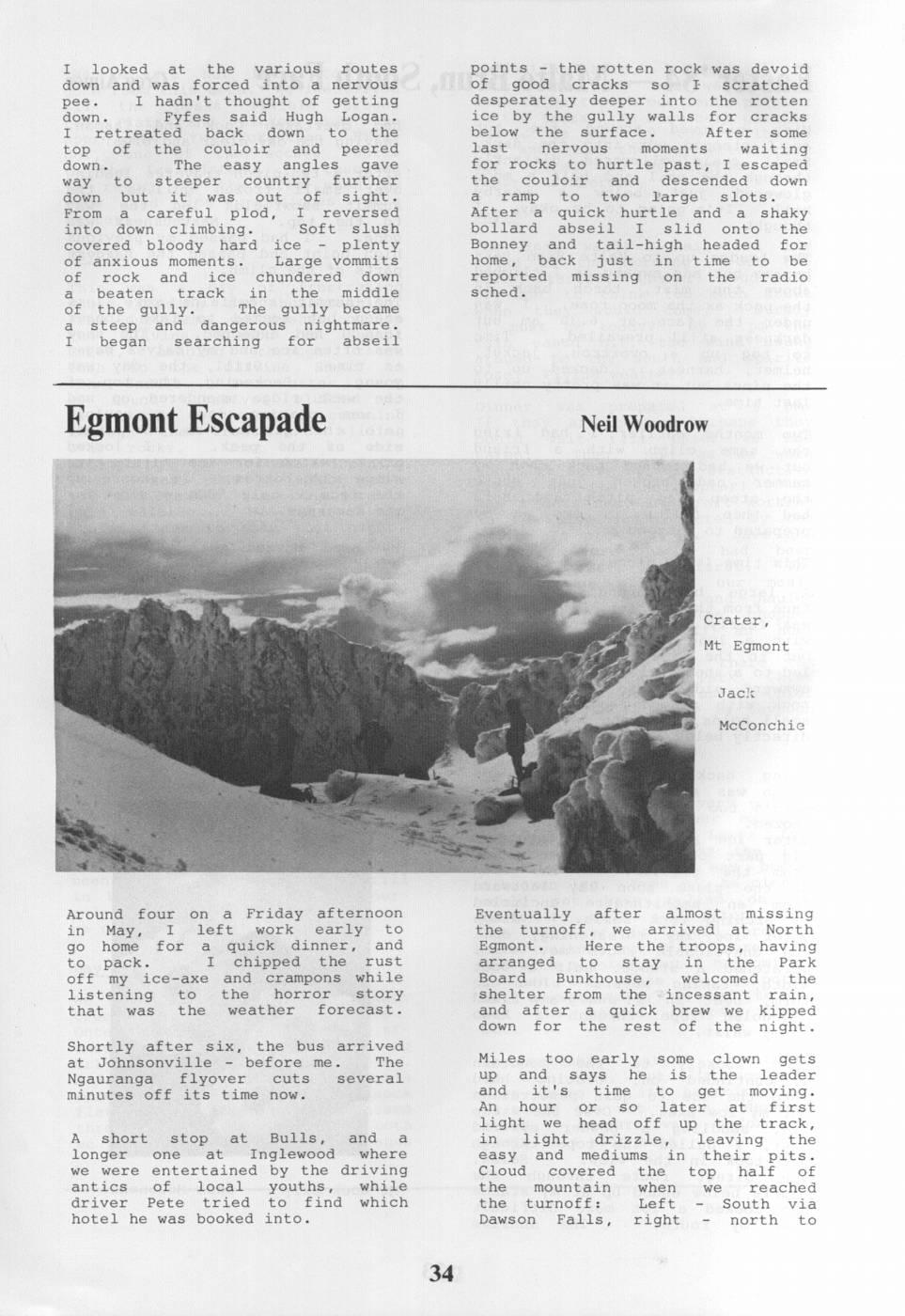 Scanned journal page 2 of 2: Easter '84 - Malte Brun, South Face