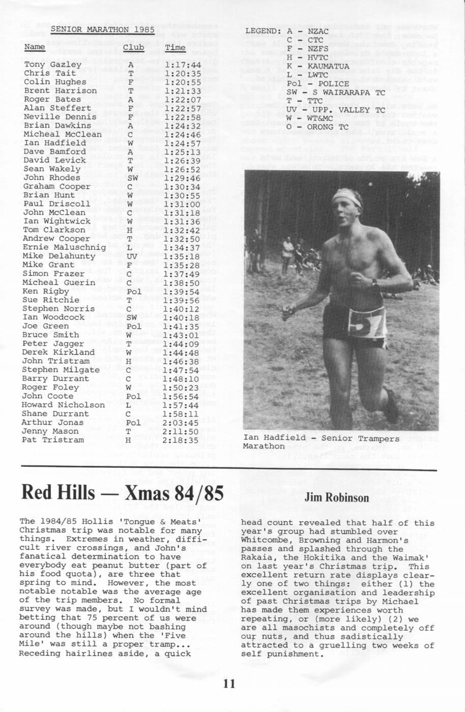 Scanned journal page 1 of 8: Red Hills - Xmas 1984/85