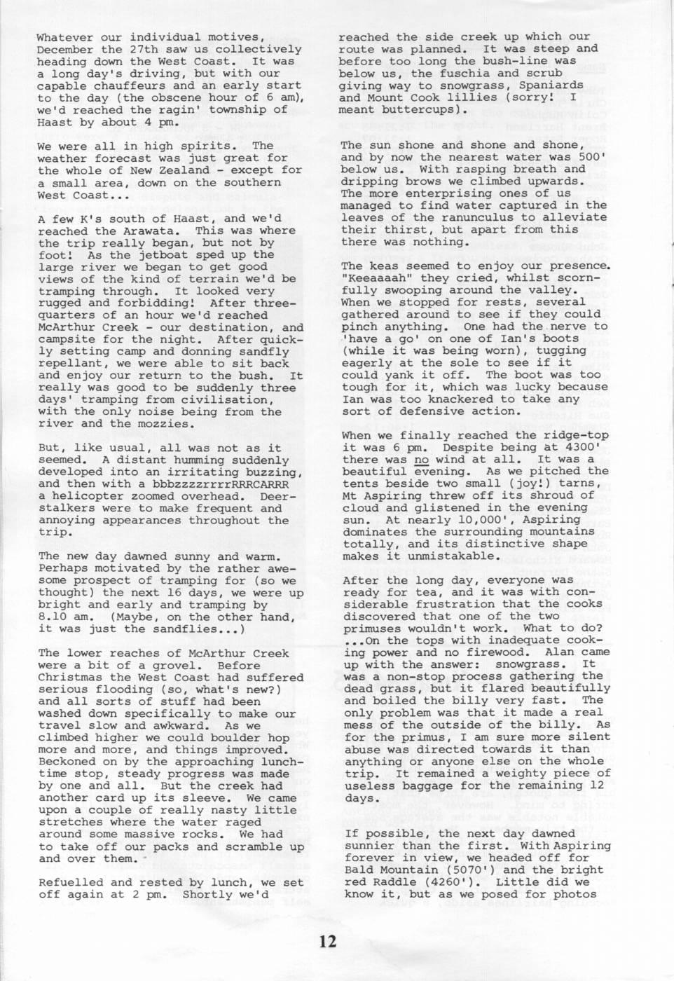 Scanned journal page 2 of 8: Red Hills - Xmas 1984/85