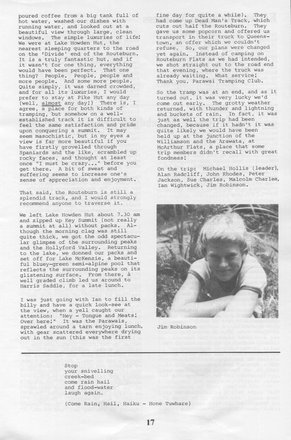 Scanned journal page 7 of 8: Red Hills - Xmas 1984/85