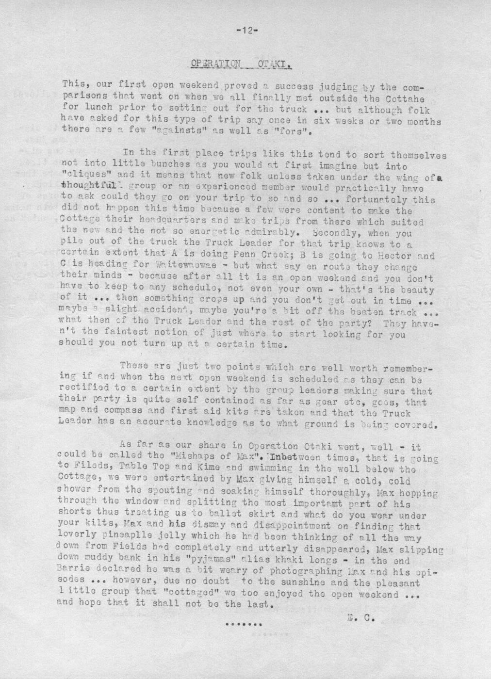 Scanned journal page 1 of 1: Operation Ōtaki