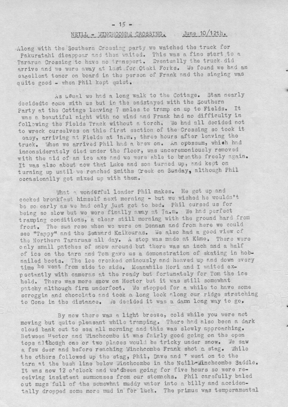 Scanned journal page 1 of 3: Neill-Winchcombe Crossing