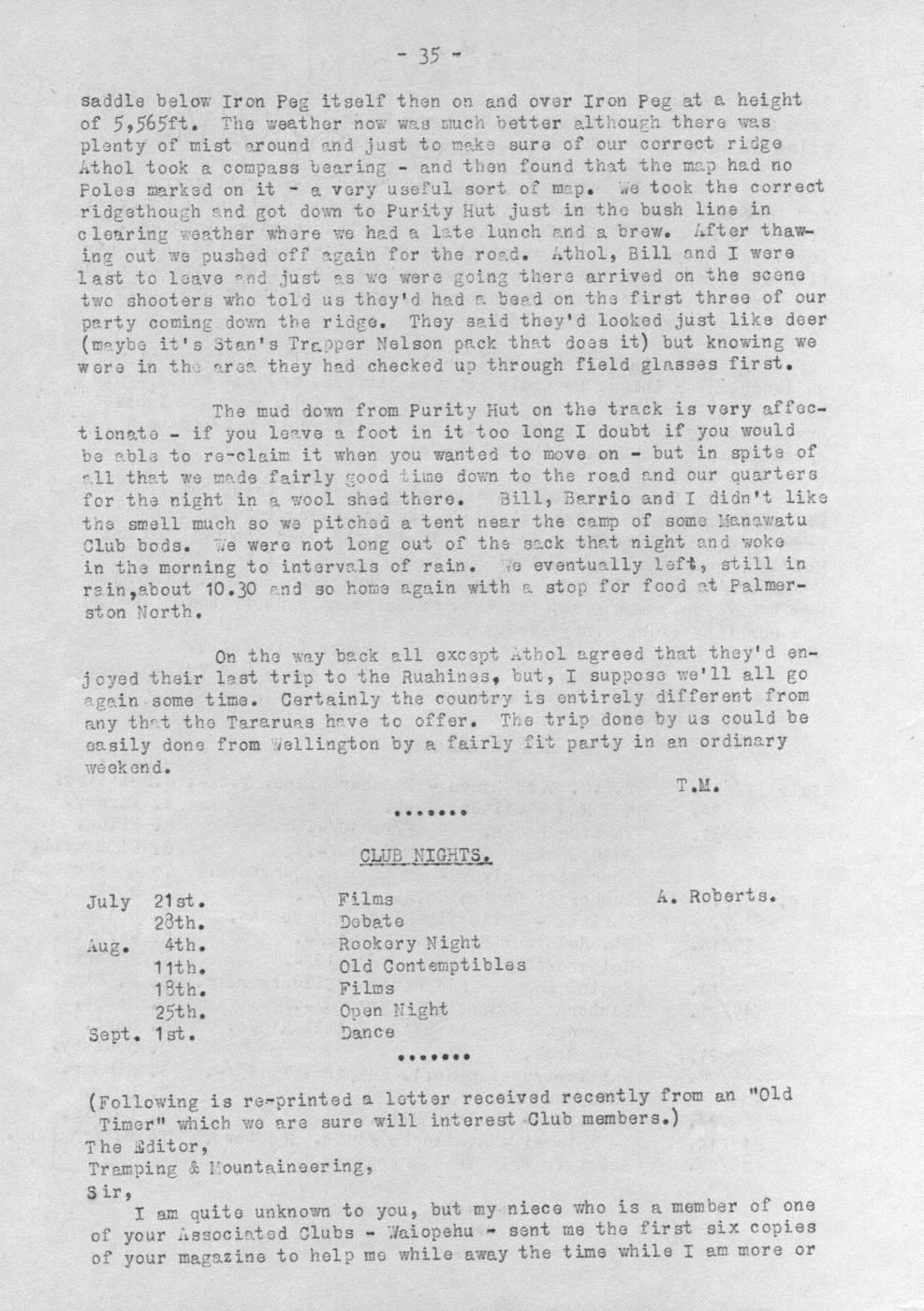 Scanned journal page 2 of 2: Ruahine Crossing