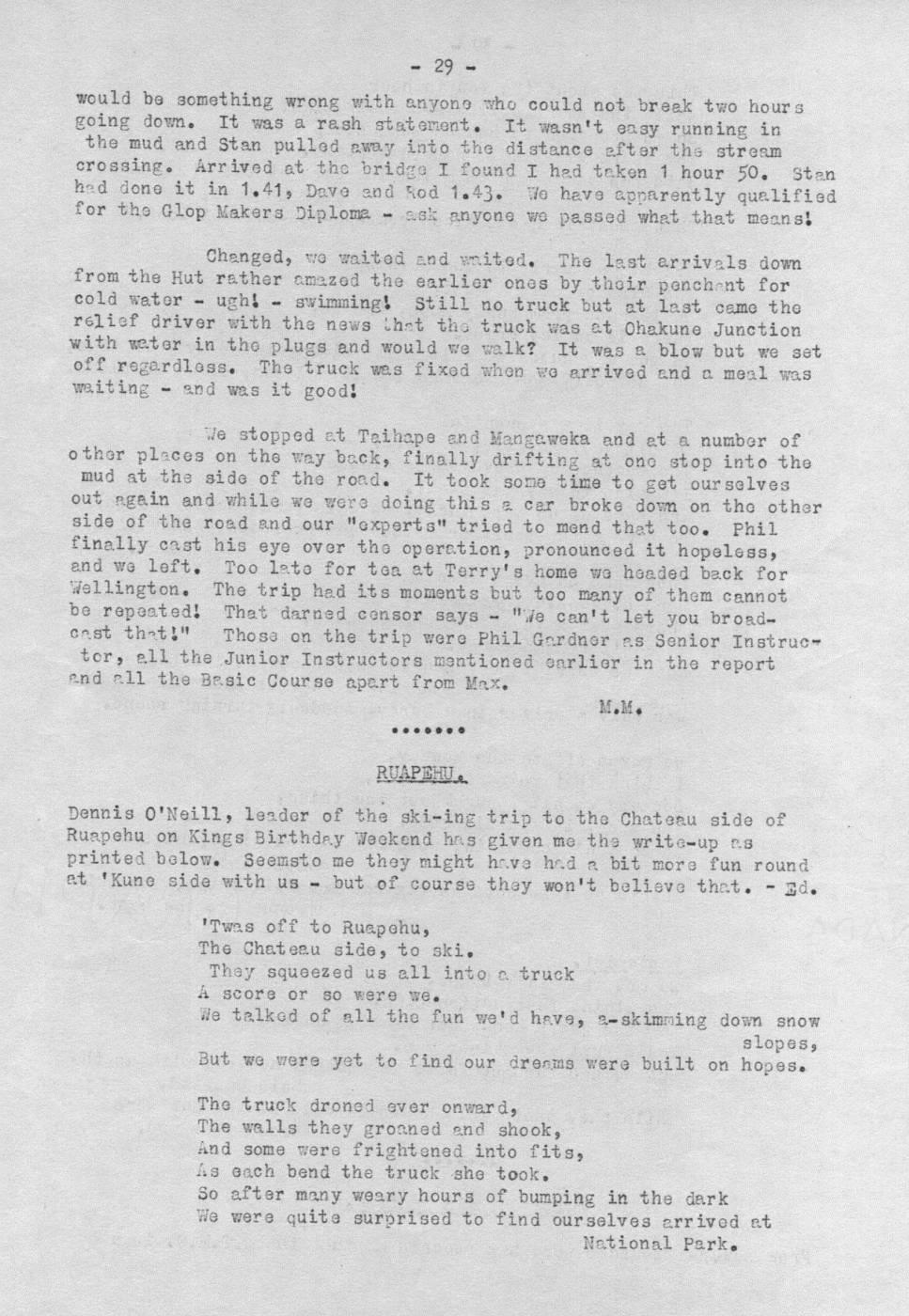 Scanned journal page 1 of 2: Ruapehu