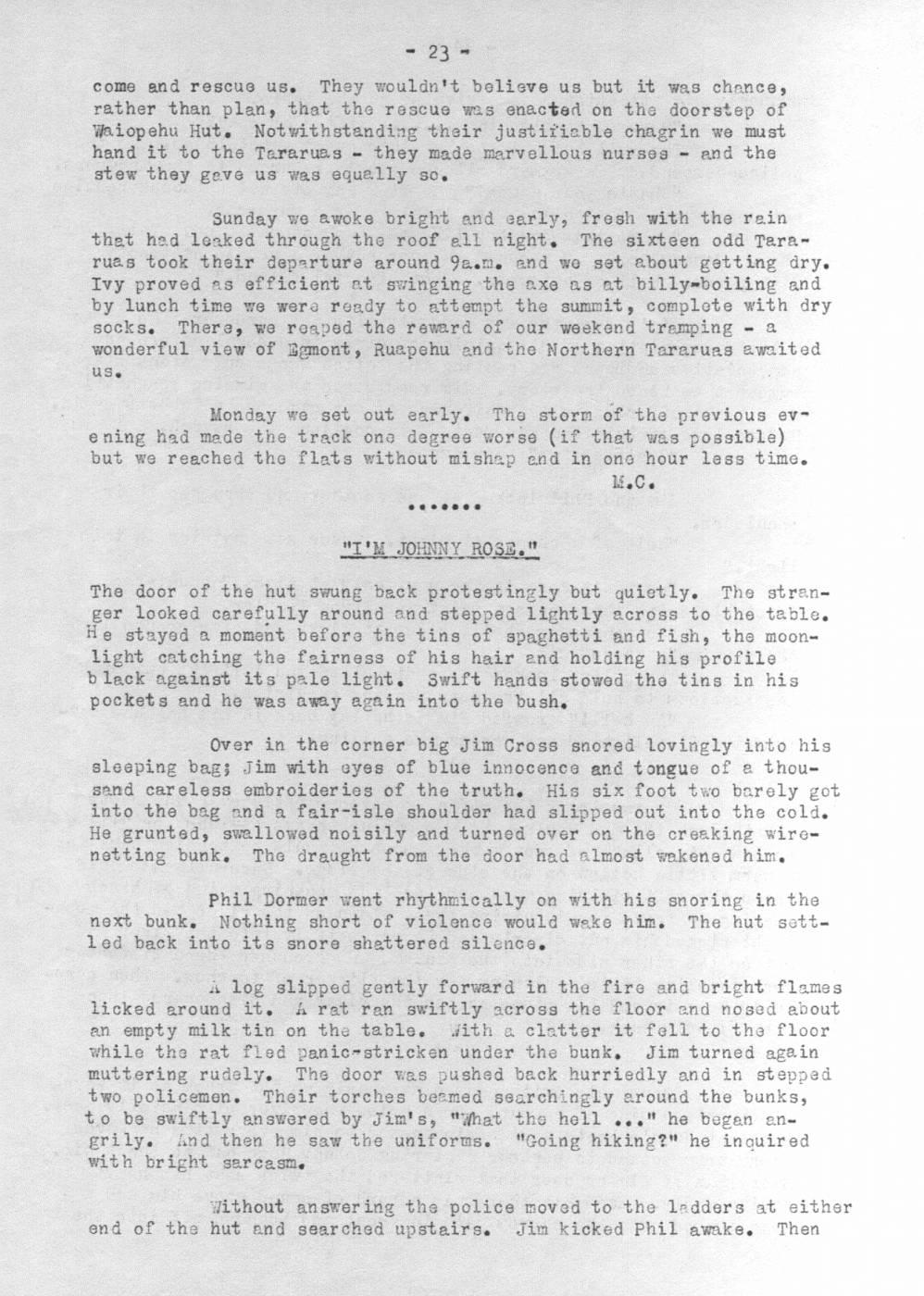 Scanned journal page 2 of 2: Two Novices Try Week-end Tramping
