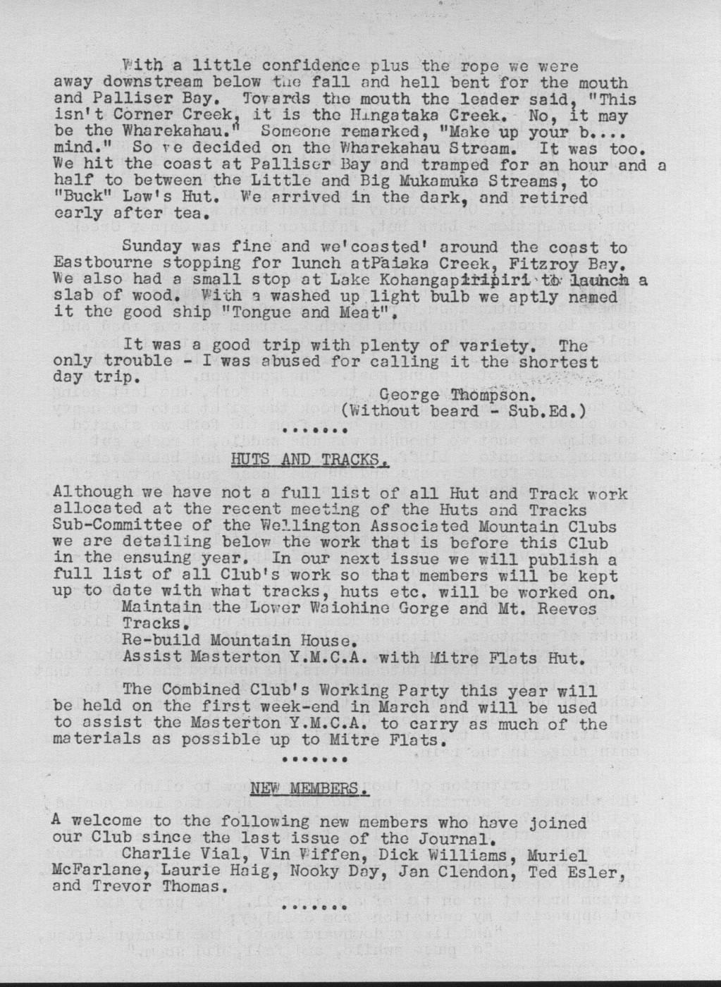 Scanned journal page 2 of 2: Corner Creek Saddle