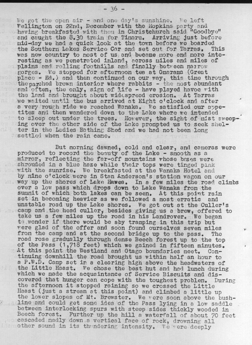 Scanned journal page 2 of 6: Haast Pass