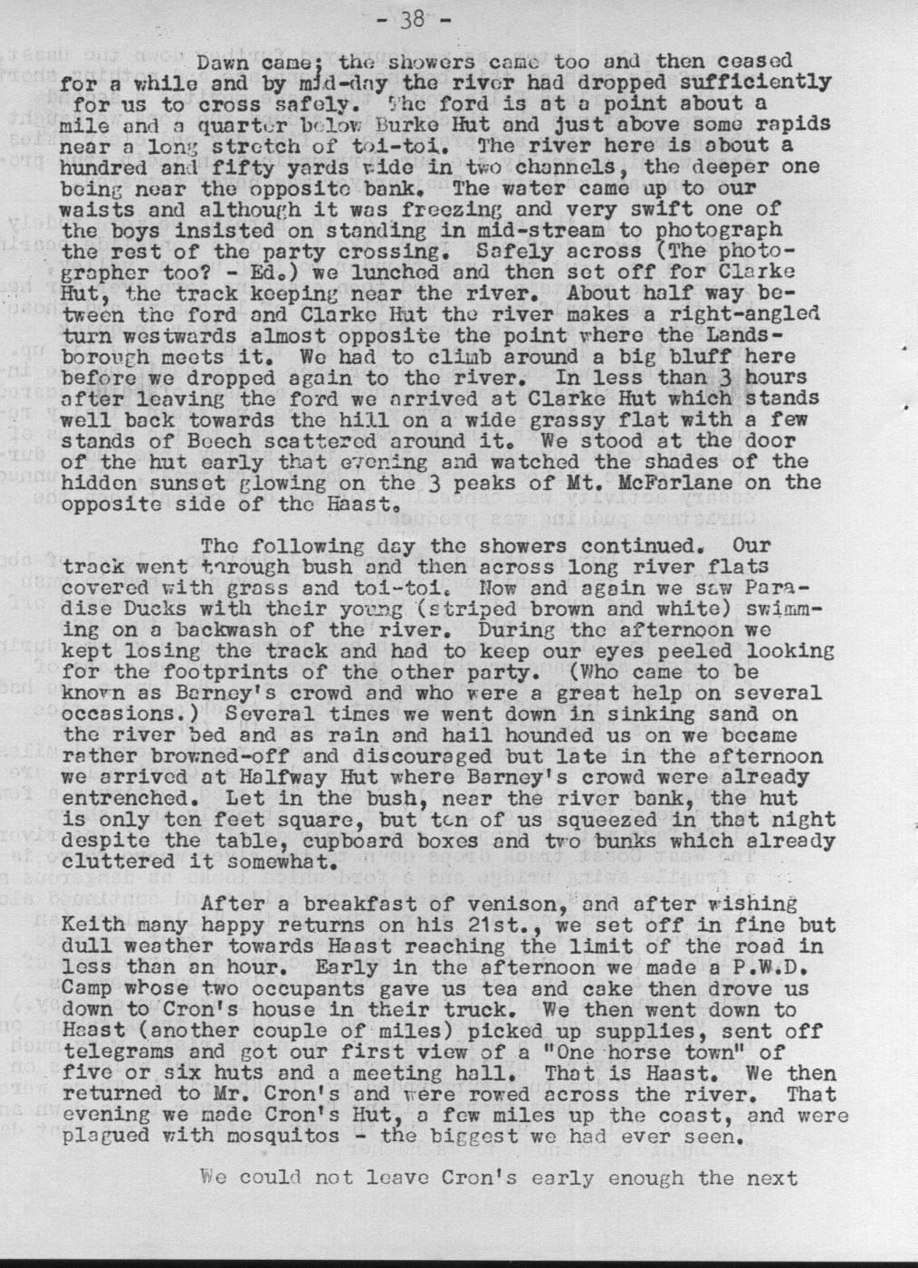 Scanned journal page 4 of 6: Haast Pass