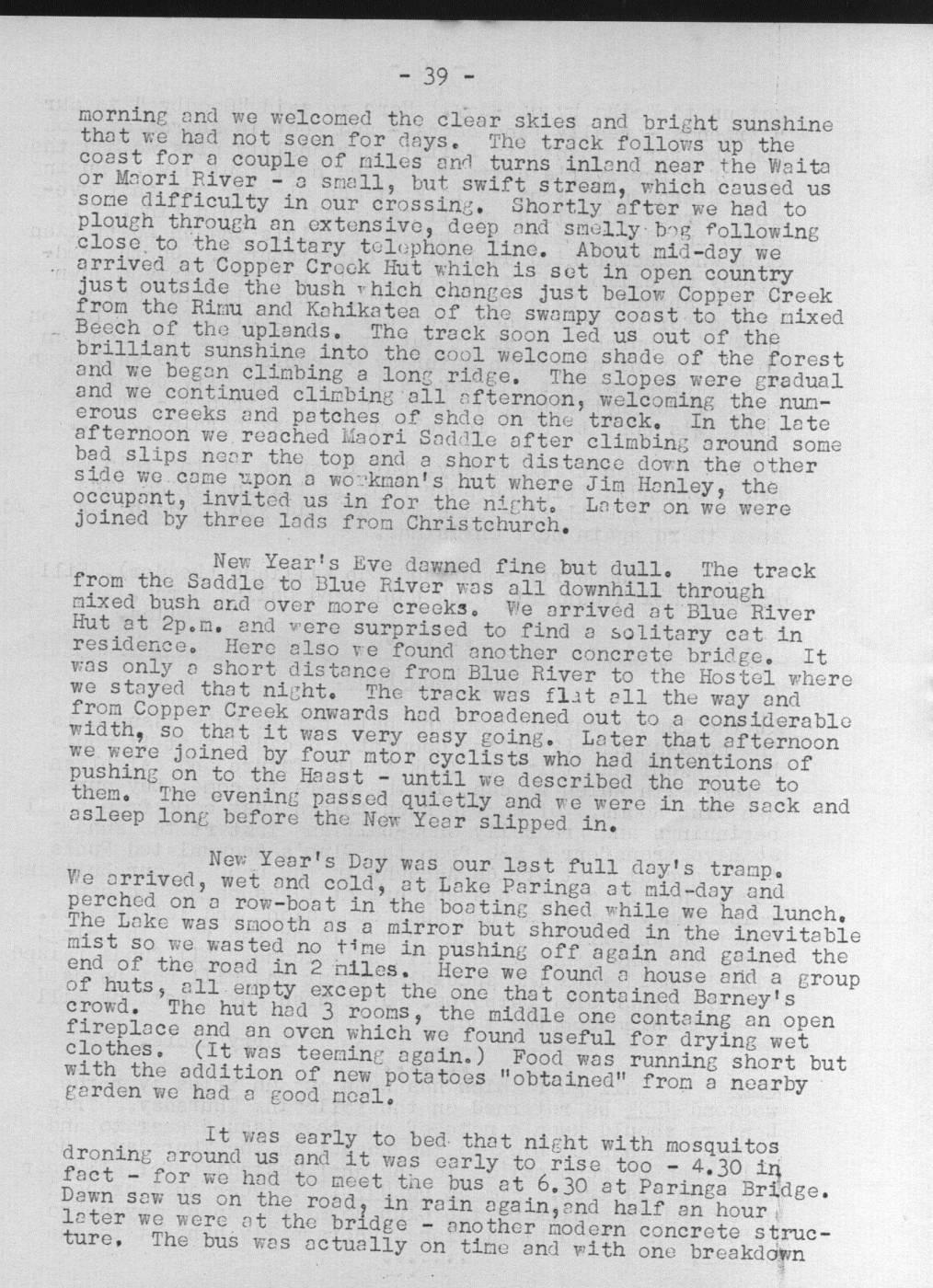 Scanned journal page 5 of 6: Haast Pass