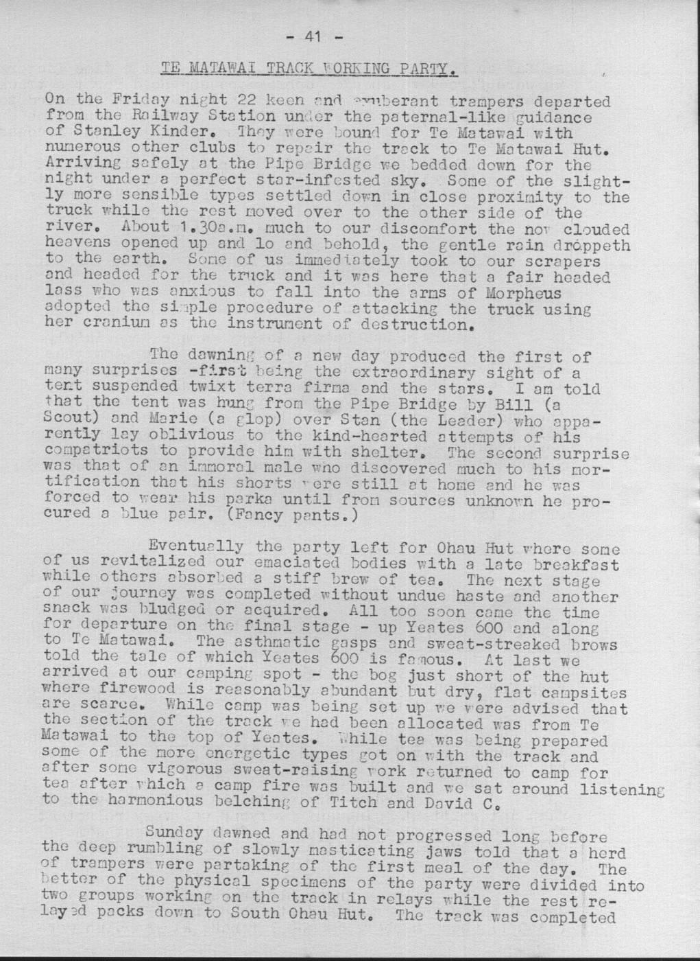 Scanned journal page 1 of 2: Te Matawai Track Working Party