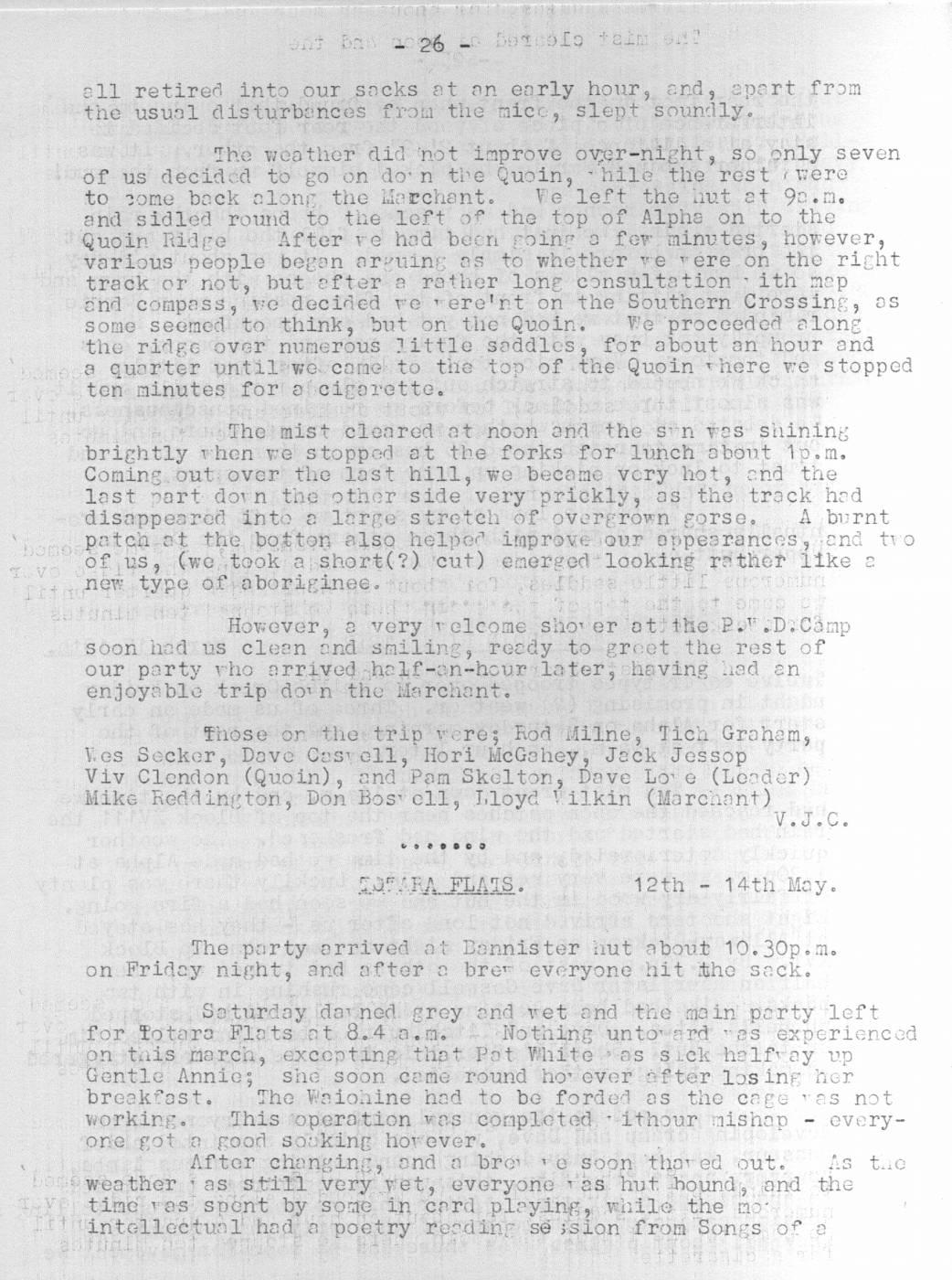 Scanned journal page 2 of 2: The Quoin Ridge Trip