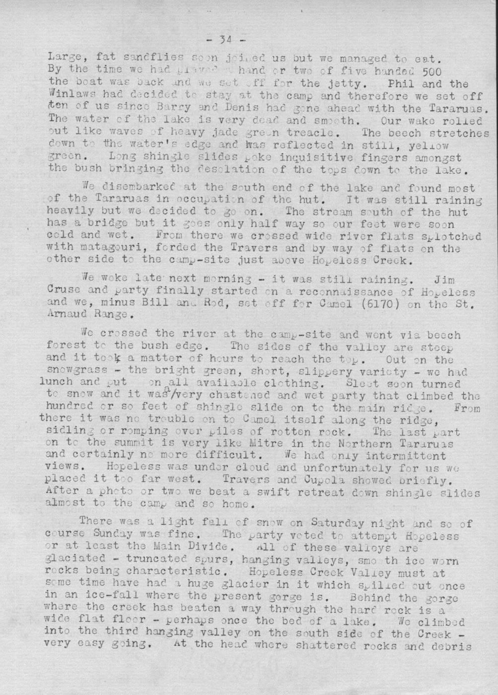 Scanned journal page 2 of 3: Travers Valley