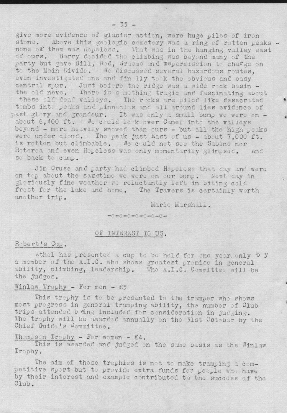 Scanned journal page 3 of 3: Travers Valley