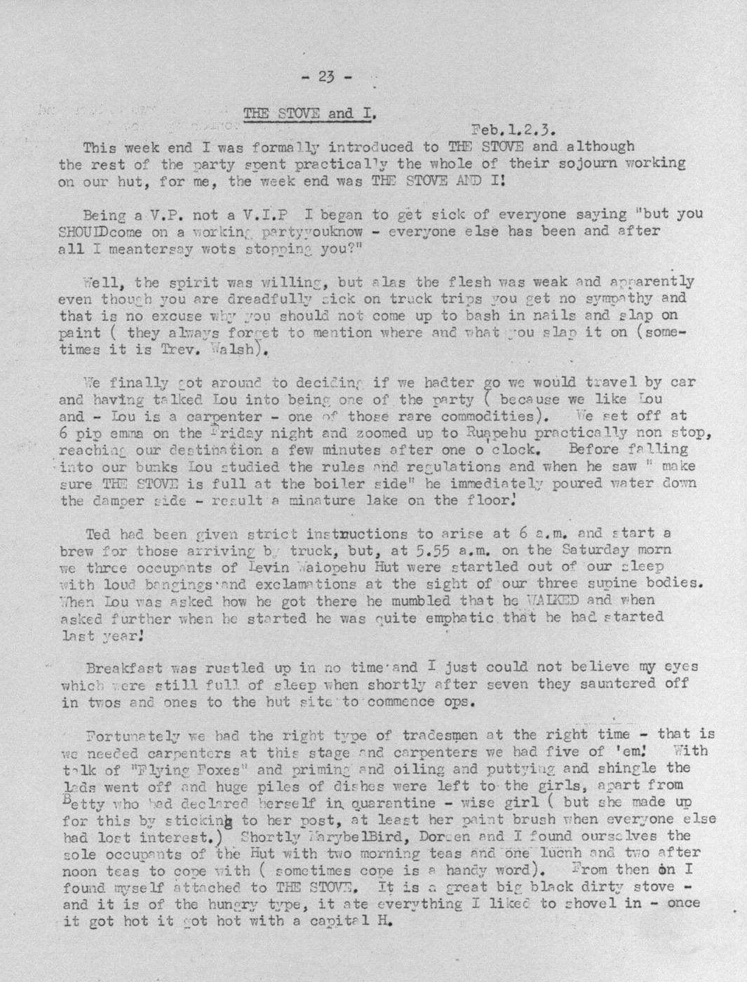 Scanned journal page 2 of 2: A Simple Mountain Hut: Working Party No. 1
